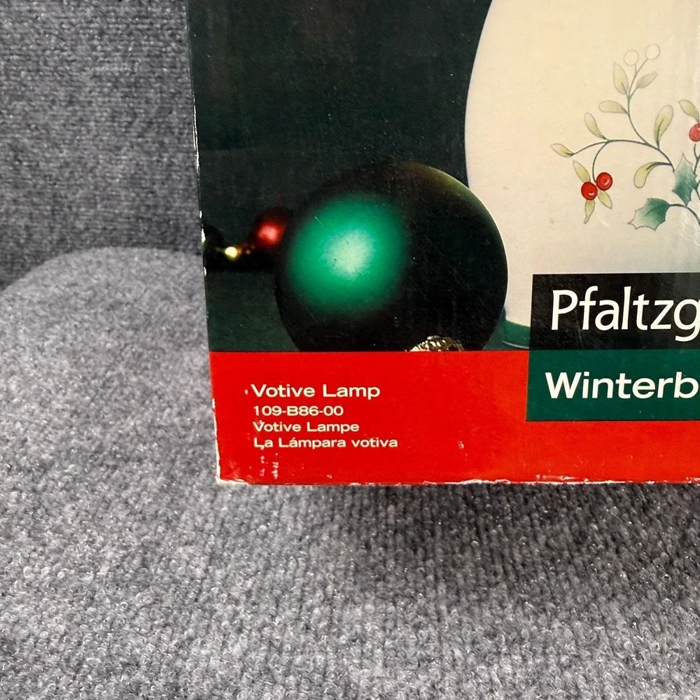 Vtg Pfaltzgraff Winterberry Votive‎ Lamp 109-B86-00 Christmas Candle Holder NIB